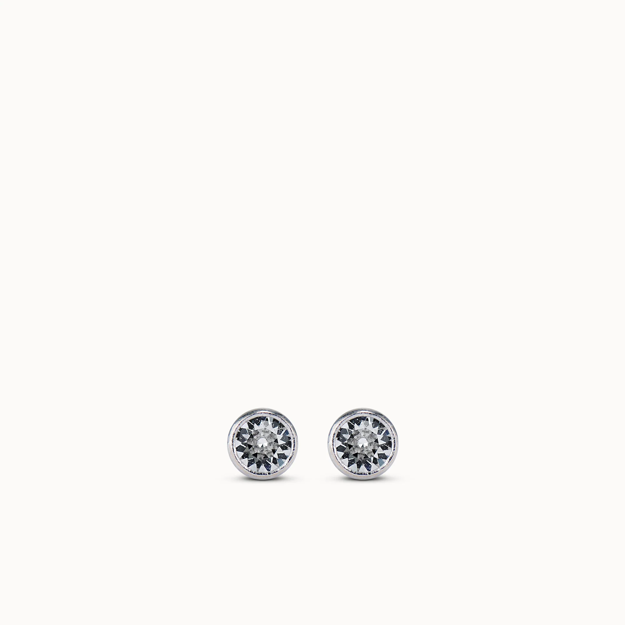 14k Bezel Set Crystal Studs - 3mm - Image 2