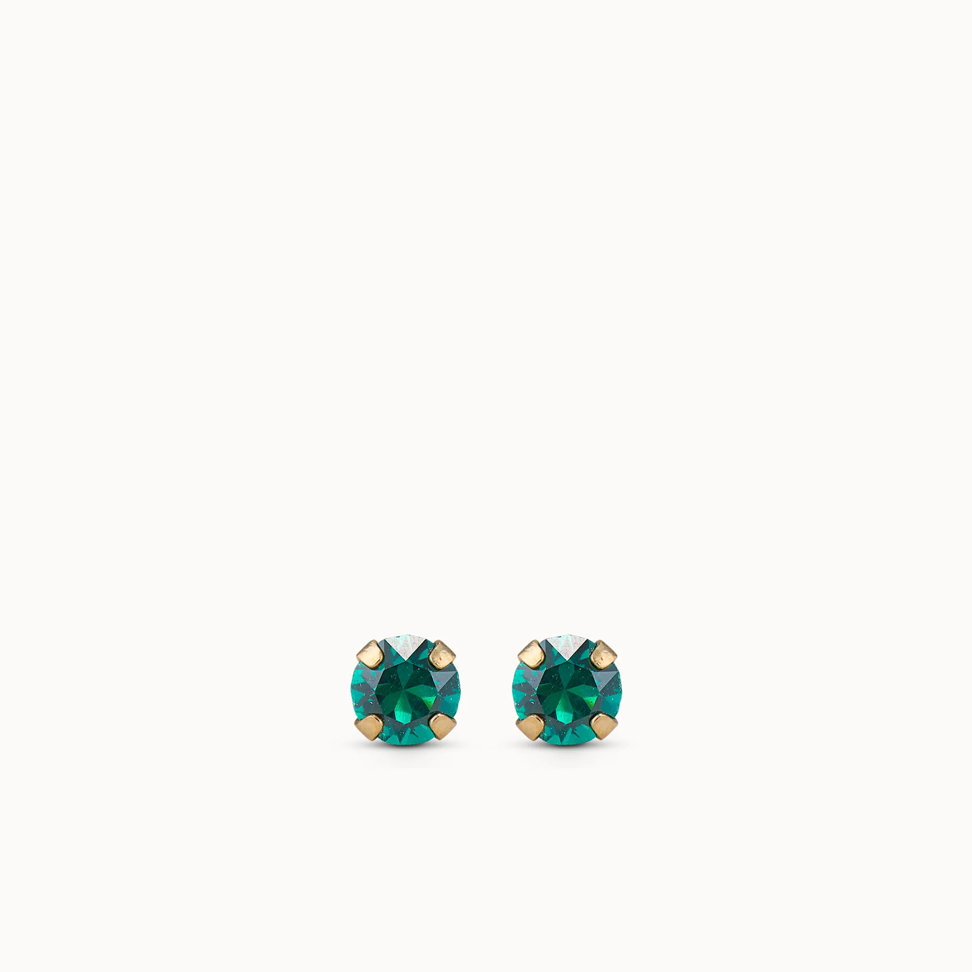 24k Gold Plated 3mm Emerald CZ Studs