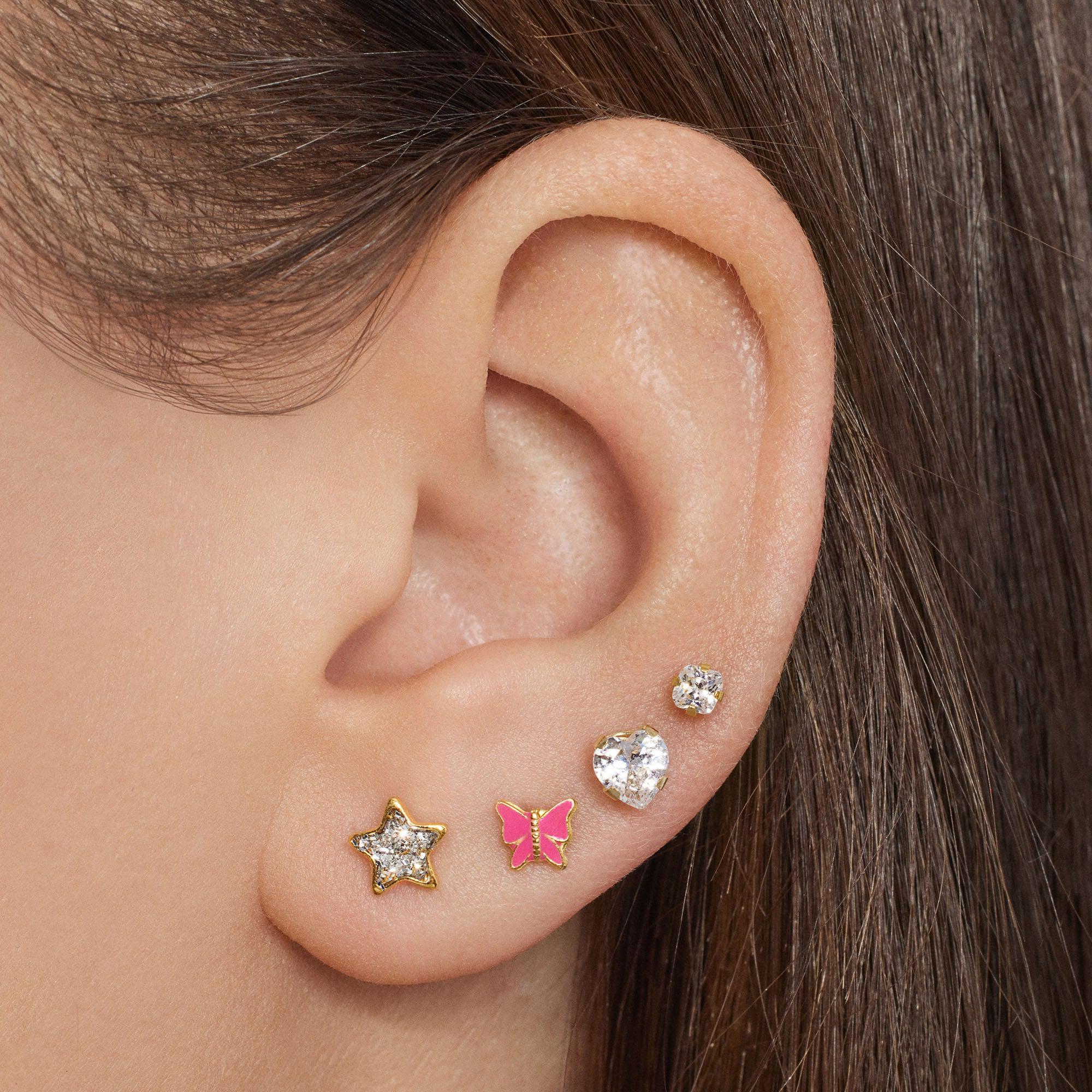 Glitter Star Studs - 6mm - Image 2