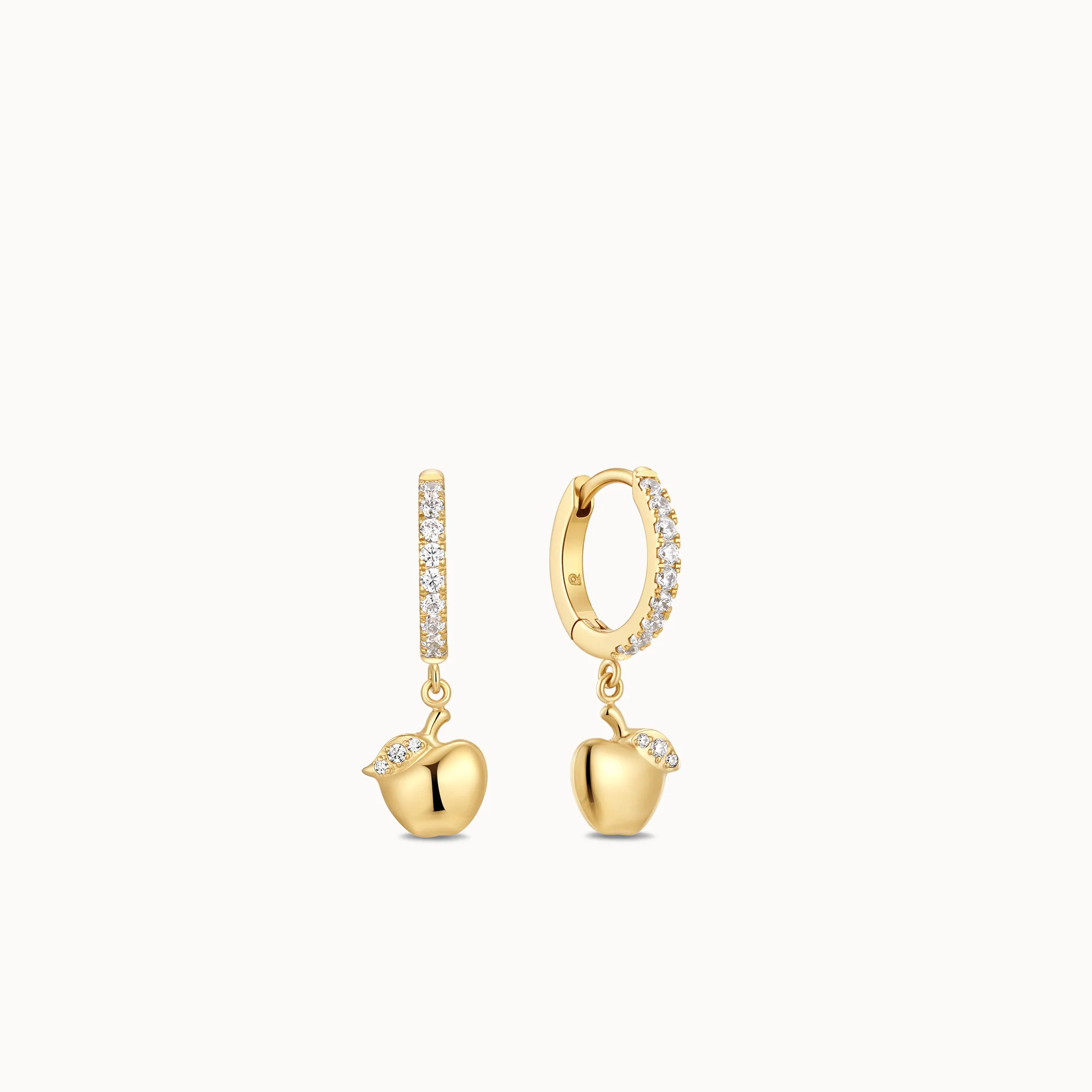 Apple Charm Hoops
