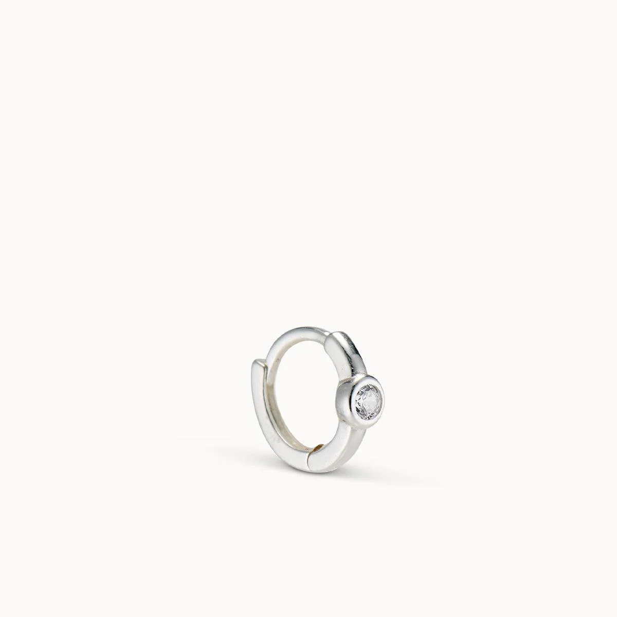 Bezel CZ Huggie Hoops - Image 6