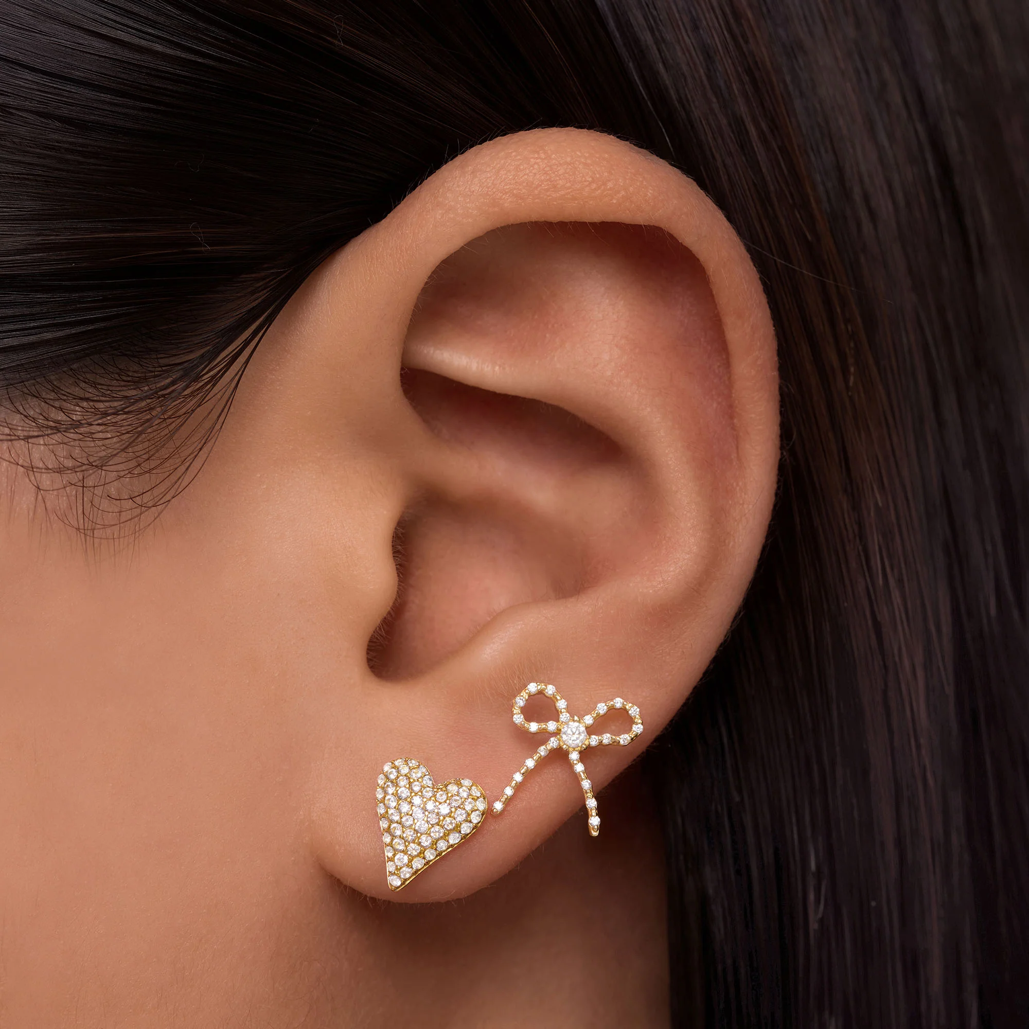 CZ Heart Studs - Image 2