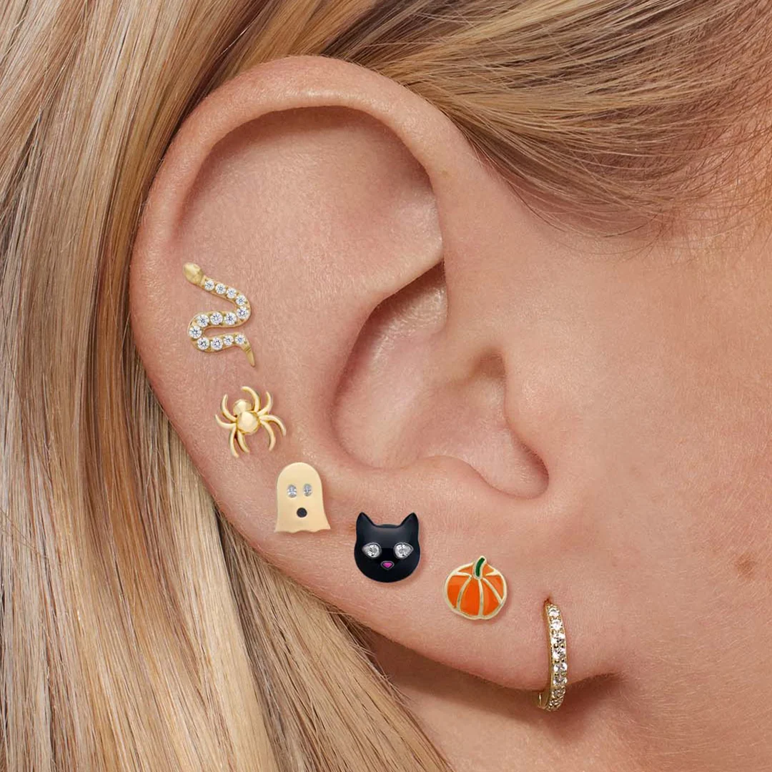 CZ Snake Flat Back Stud - Image 4