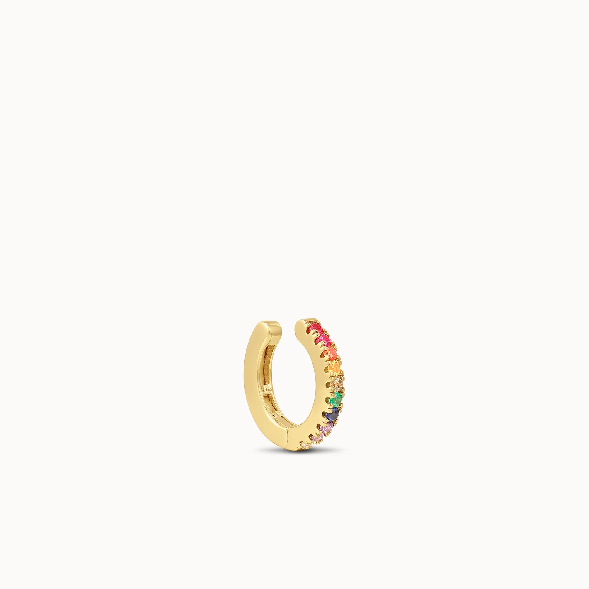Rainbow CZ Hinged Ear Cuff